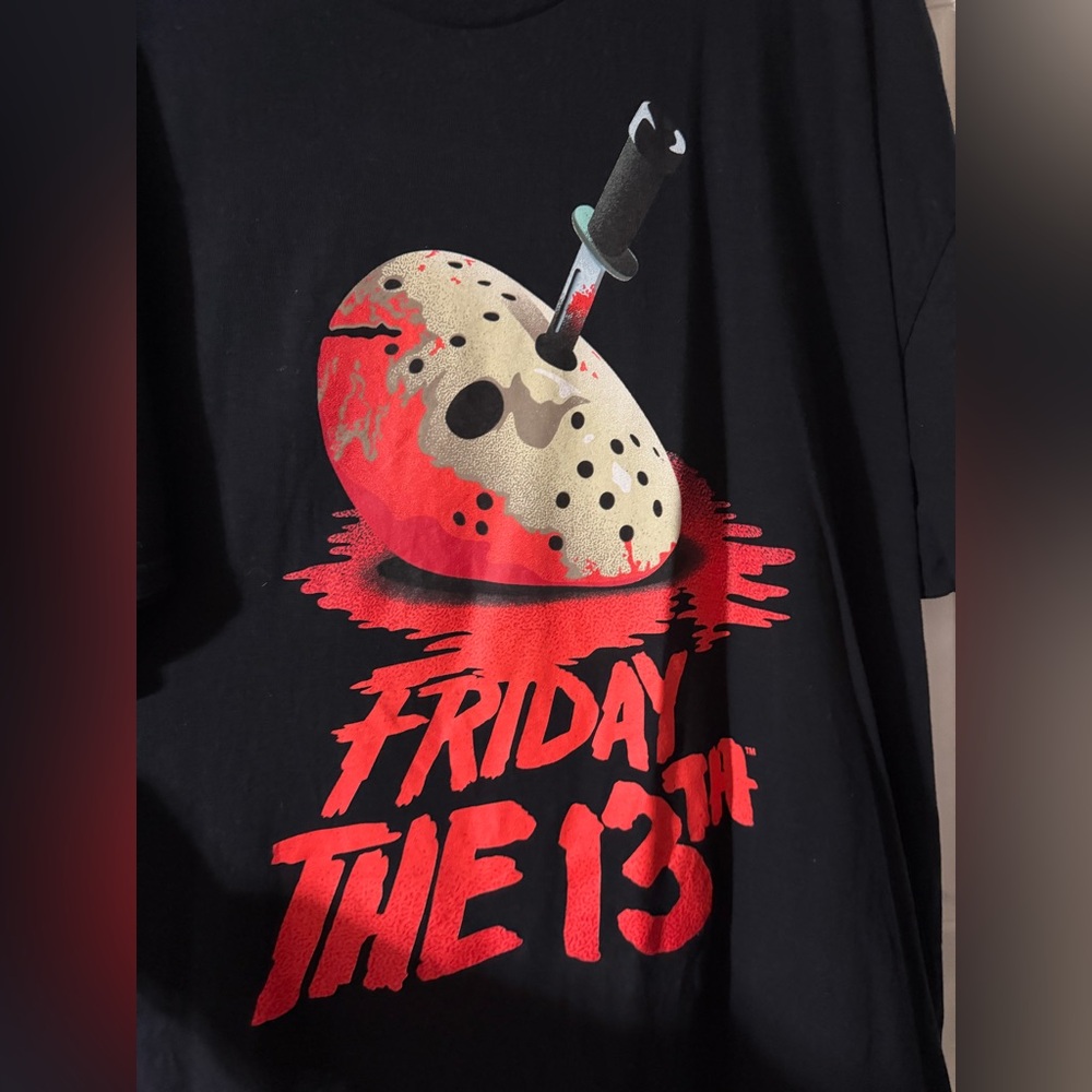 Friday the 13th Graphic Tee - Black with Red & Cream Print